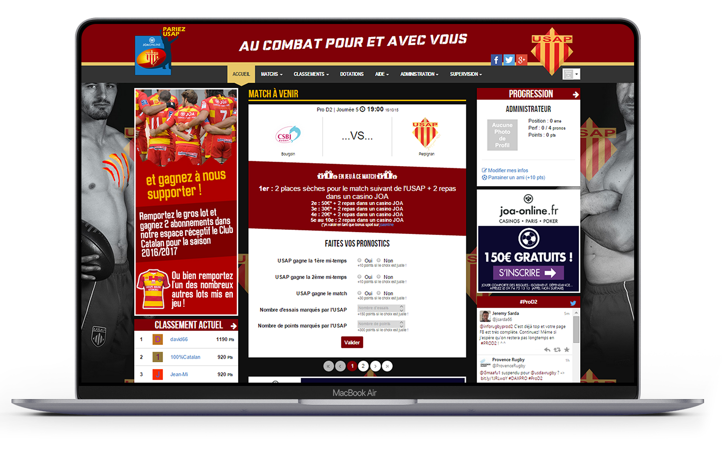 mockup Mac USAP Perpignan Rugby