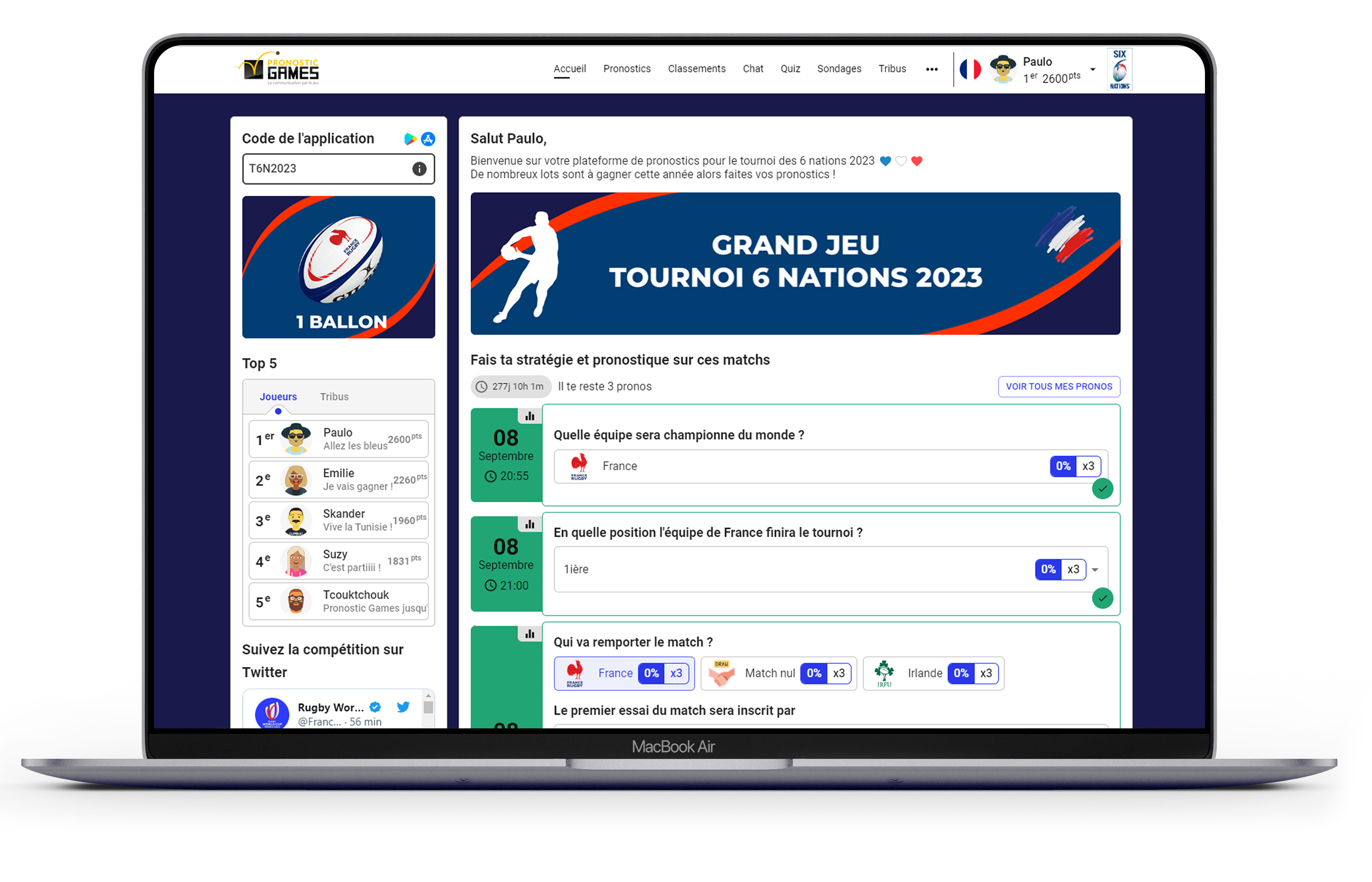 Mockup Tournoi 6 Nations