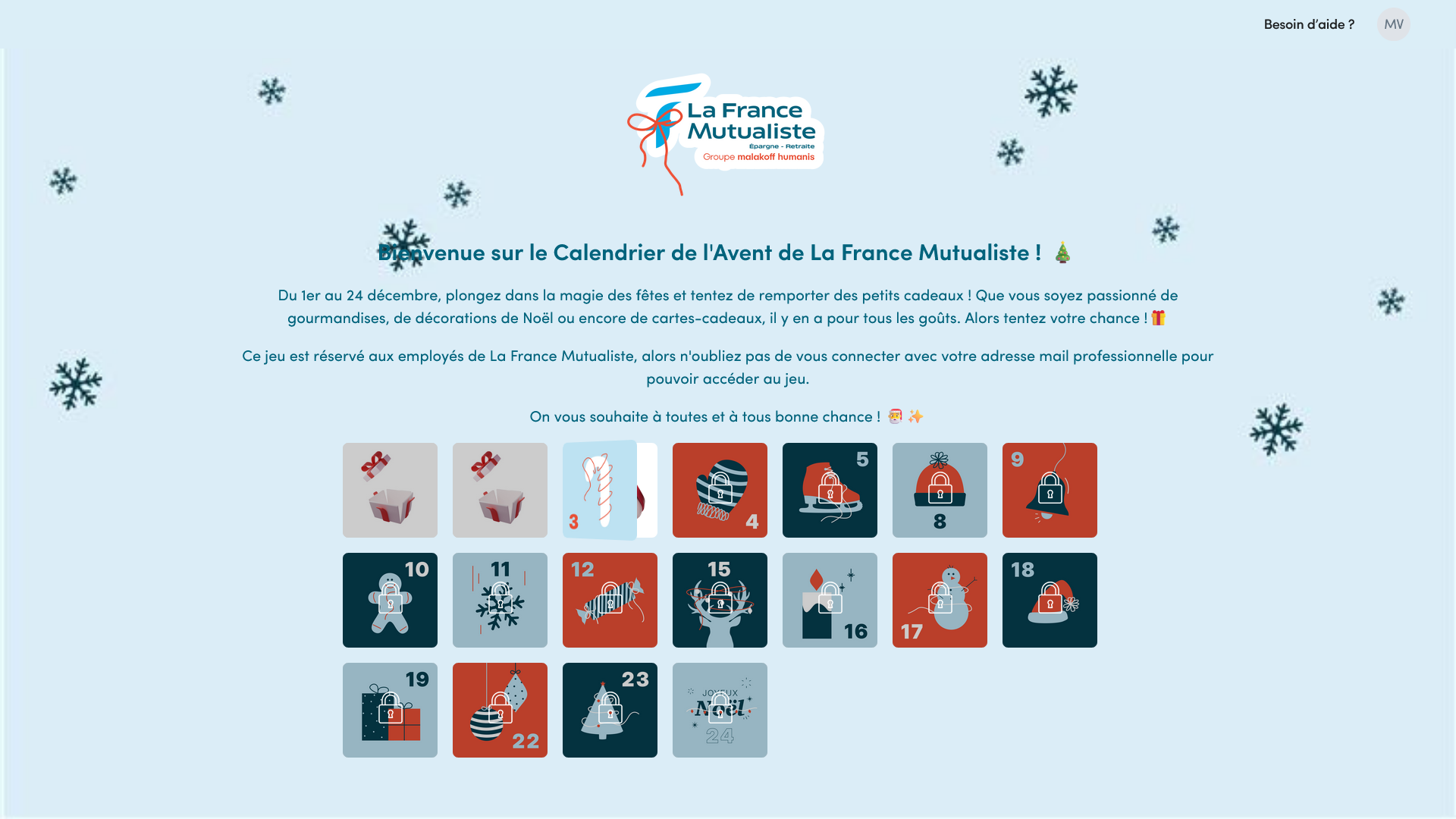 Calendrier de l'Avent digital de Orange Bank