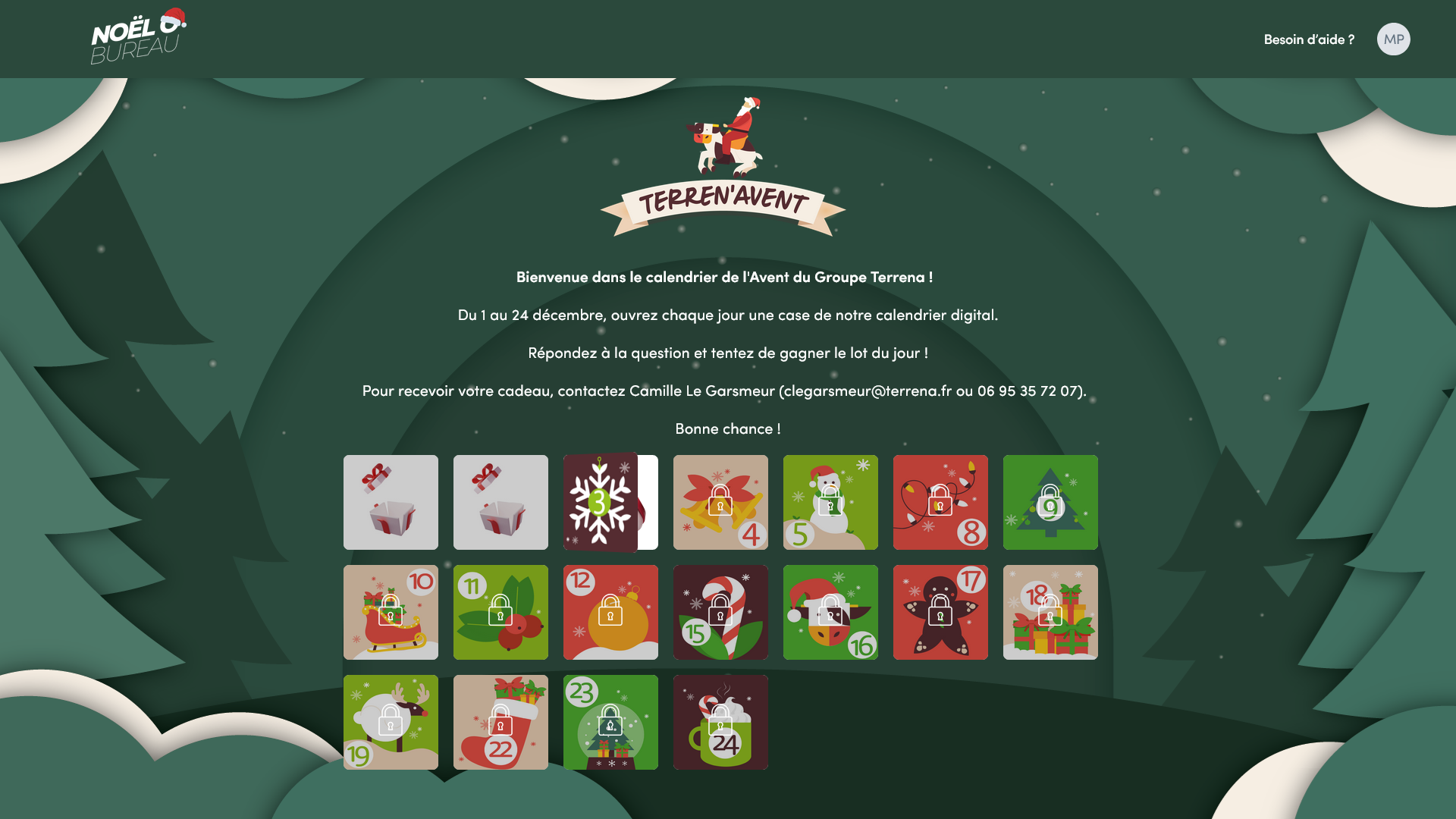 Calendrier de l'Avent digital de Terrena
